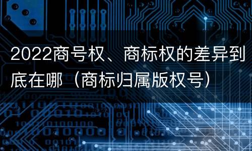 2022商号权、商标权的差异到底在哪（商标归属版权号）