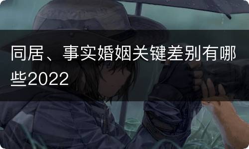 同居、事实婚姻关键差别有哪些2022
