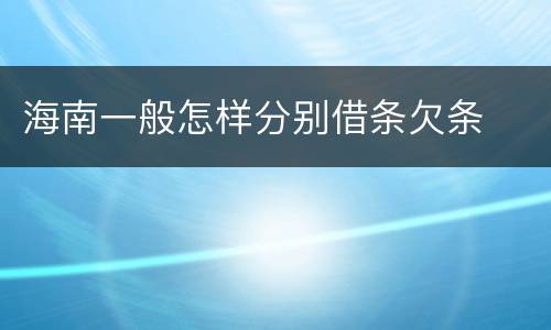 海南一般怎样分别借条欠条