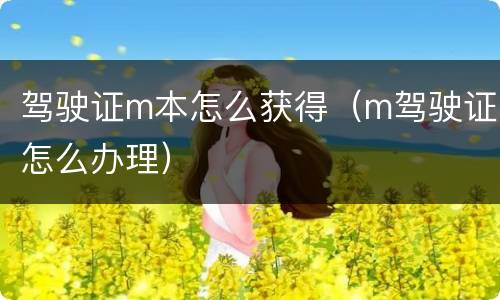 驾驶证m本怎么获得（m驾驶证怎么办理）