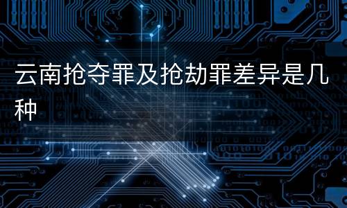 云南抢夺罪及抢劫罪差异是几种