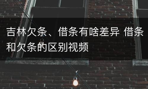 吉林欠条、借条有啥差异 借条和欠条的区别视频