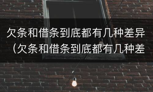 欠条和借条到底都有几种差异（欠条和借条到底都有几种差异怎么写）