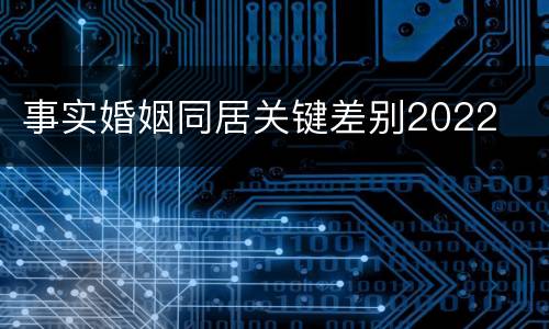 事实婚姻同居关键差别2022