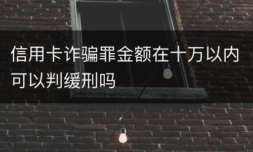 信用卡诈骗罪金额在十万以内可以判缓刑吗