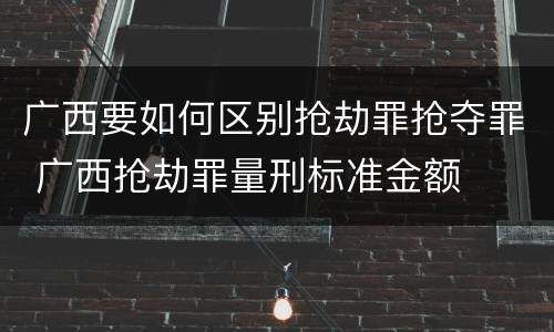 广西要如何区别抢劫罪抢夺罪 广西抢劫罪量刑标准金额