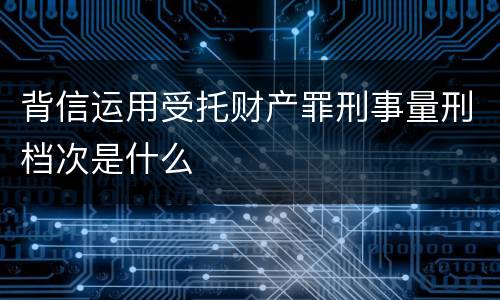 背信运用受托财产罪刑事量刑档次是什么