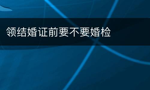 领结婚证前要不要婚检