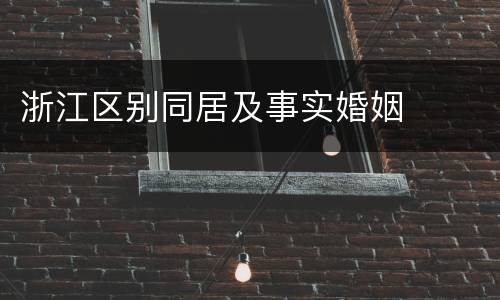 浙江区别同居及事实婚姻