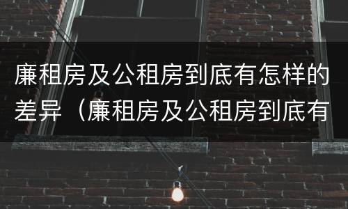 廉租房及公租房到底有怎样的差异（廉租房及公租房到底有怎样的差异呢）