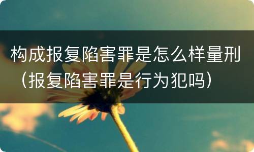 构成报复陷害罪是怎么样量刑（报复陷害罪是行为犯吗）