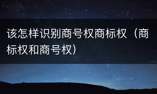 该怎样识别商号权商标权（商标权和商号权）