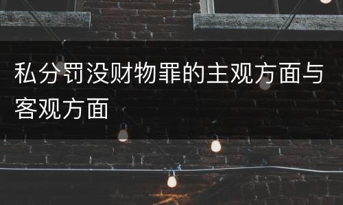私分罚没财物罪的主观方面与客观方面