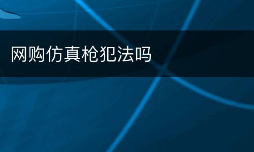 网购仿真枪犯法吗