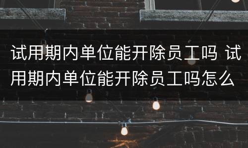 试用期内单位能开除员工吗 试用期内单位能开除员工吗怎么办