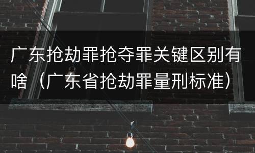广东抢劫罪抢夺罪关键区别有啥（广东省抢劫罪量刑标准）