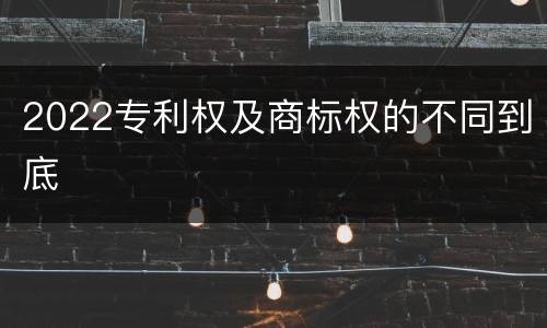 2022专利权及商标权的不同到底