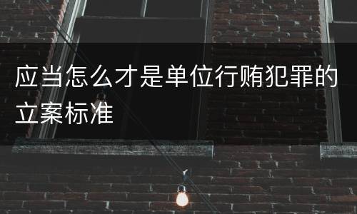 应当怎么才是单位行贿犯罪的立案标准
