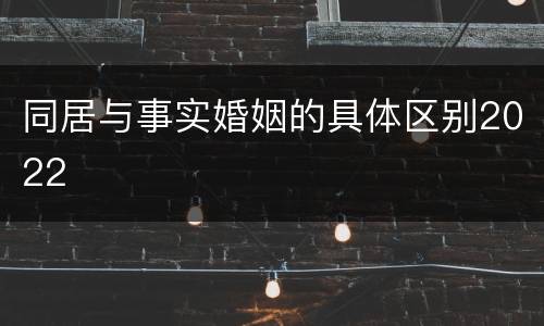 同居与事实婚姻的具体区别2022