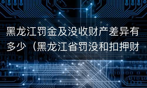 黑龙江罚金及没收财产差异有多少（黑龙江省罚没和扣押财物管理条例）