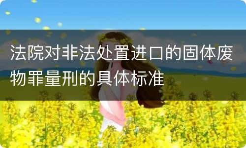 法院对非法处置进口的固体废物罪量刑的具体标准