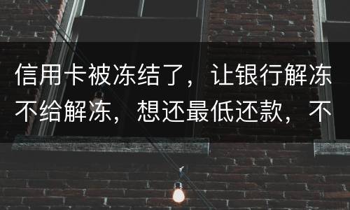 信用卡被冻结了,让银行解冻不给解冻,想还最低还款,不解冻的情况会被起诉吗