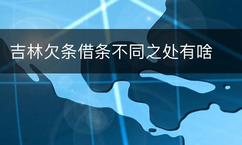 吉林欠条借条不同之处有啥