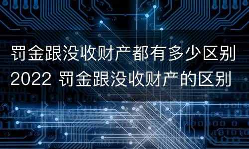 罚金跟没收财产都有多少区别2022 罚金跟没收财产的区别
