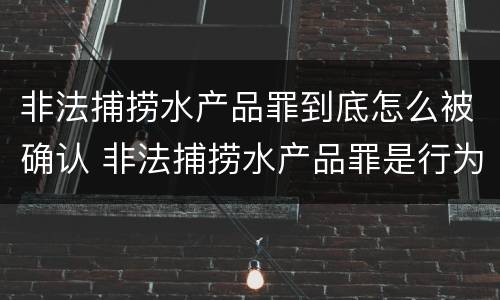 非法捕捞水产品罪到底怎么被确认 非法捕捞水产品罪是行为犯吗