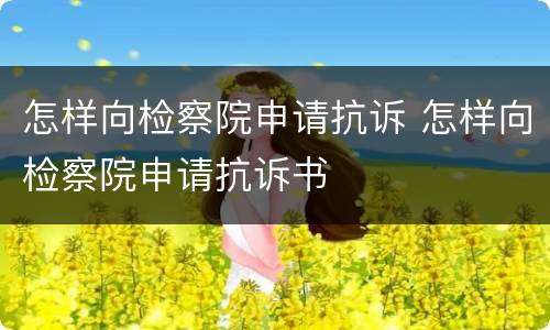 怎样向检察院申请抗诉 怎样向检察院申请抗诉书