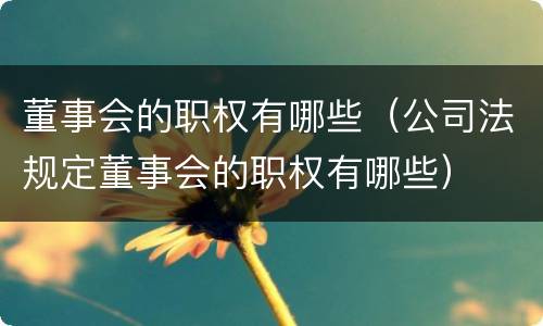 董事会的职权有哪些（公司法规定董事会的职权有哪些）