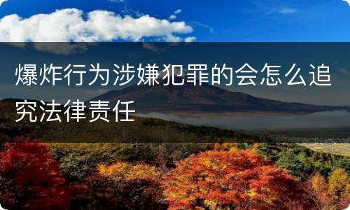 爆炸行为涉嫌犯罪的会怎么追究法律责任