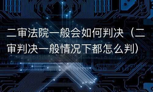 二审法院一般会如何判决（二审判决一般情况下都怎么判）