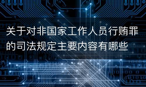 关于对非国家工作人员行贿罪的司法规定主要内容有哪些