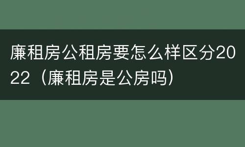 廉租房公租房要怎么样区分2022（廉租房是公房吗）