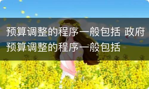 预算调整的程序一般包括 政府预算调整的程序一般包括