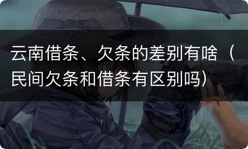 云南借条、欠条的差别有啥（民间欠条和借条有区别吗）