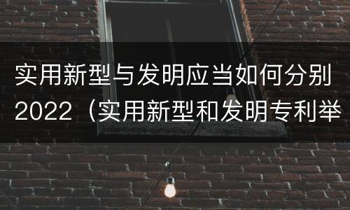 实用新型与发明应当如何分别2022（实用新型和发明专利举例）