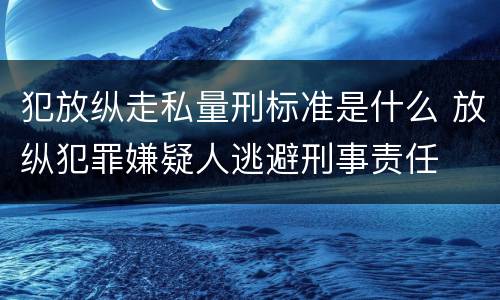 犯放纵走私量刑标准是什么 放纵犯罪嫌疑人逃避刑事责任
