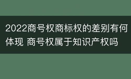 2022商号权商标权的差别有何体现 商号权属于知识产权吗