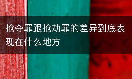 抢夺罪跟抢劫罪的差异到底表现在什么地方