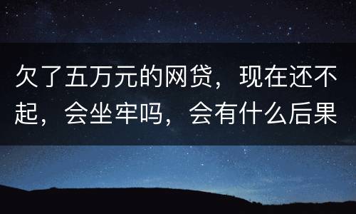 欠了五万元的网贷，现在还不起，会坐牢吗，会有什么后果呢