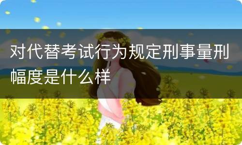 对代替考试行为规定刑事量刑幅度是什么样