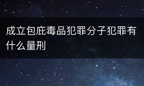 成立包庇毒品犯罪分子犯罪有什么量刑