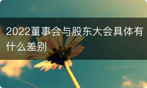 2022董事会与股东大会具体有什么差别