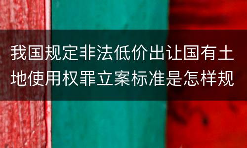 我国规定非法低价出让国有土地使用权罪立案标准是怎样规定