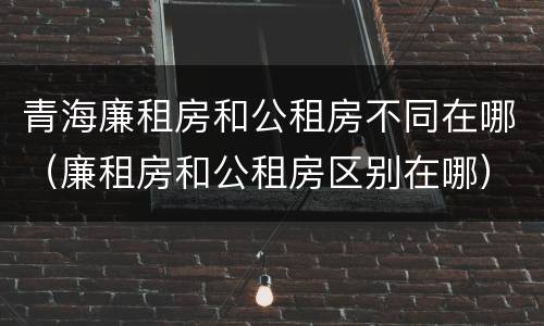 青海廉租房和公租房不同在哪（廉租房和公租房区别在哪）