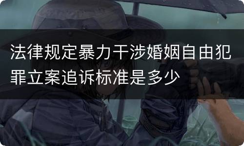 法律规定暴力干涉婚姻自由犯罪立案追诉标准是多少