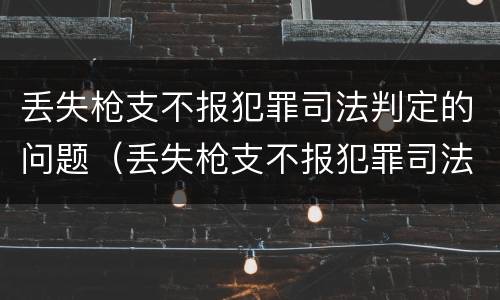 丢失枪支不报犯罪司法判定的问题（丢失枪支不报犯罪司法判定的问题是）