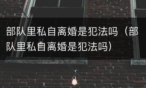 部队里私自离婚是犯法吗（部队里私自离婚是犯法吗）